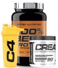 PROMO STACK SCITEC 100% Beef Protein + CREATINE + SHAKER